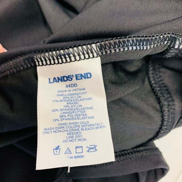 NWOT Lands' End Black Blue Gingham Floral  Ruffle Tankini Sz 44DD - Picture 6 of 7